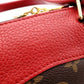 LOUIS VUITTON Retiro PM Handbag, Boston, 2-Way, Leather/PVC, Brown/Red, Women's