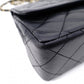 CHANEL W-Flap Quilted Shoulder Bag Leather Black