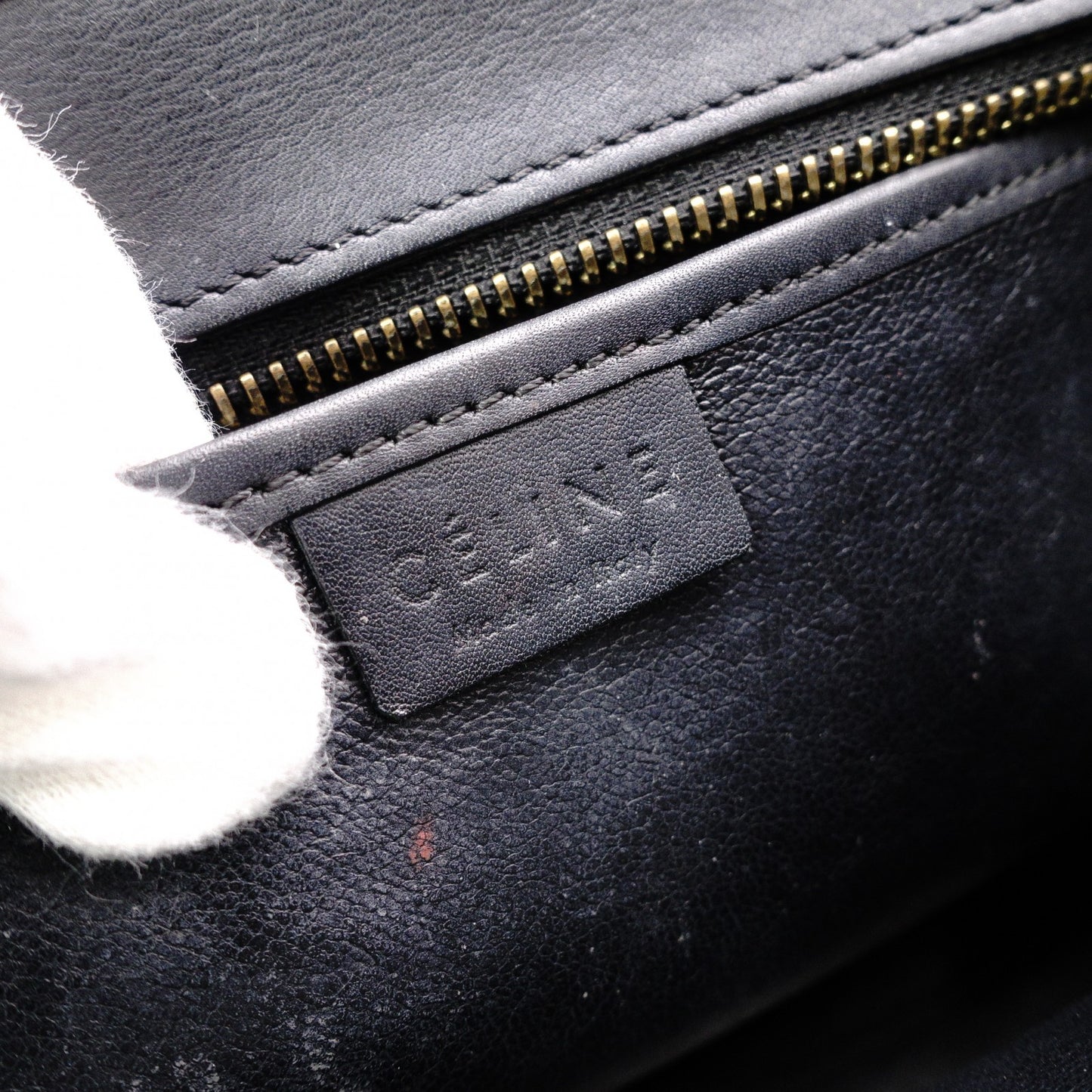 CELINE Luggage Nano Handbag, Leather, Black, 2-Way Crossbody/Shoulder Bag