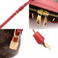 LOUIS VUITTON Retiro PM Handbag, Boston, 2-Way, Leather/PVC, Brown/Red, Women's
