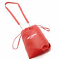 SAINT LAURENT Teddy Small Drawstring Shoulder Bag Red Leather Red Chain Crossbody 7-11-378
