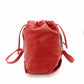SAINT LAURENT Teddy Small Drawstring Shoulder Bag Red Leather Red Chain Crossbody 7-11-378