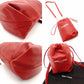 SAINT LAURENT Teddy Small Drawstring Shoulder Bag Red Leather Red Chain Crossbody 7-11-378