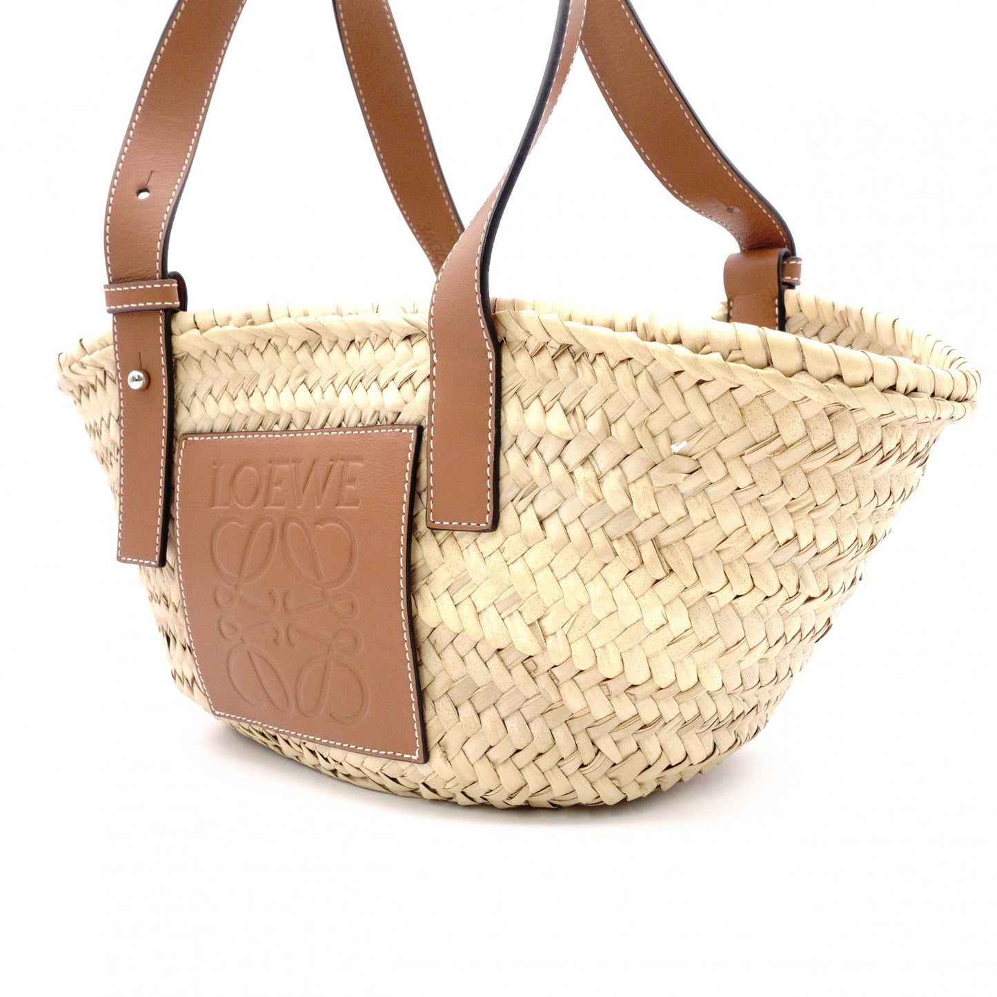LOEWE Basket Bag, Anagram Handbag, Straw, Beige, Brown, Wicker Bag