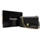CHANEL W Flap Matelassé Lambskin Classic Shoulder Bag, Leather, Black, Gold Hardware, Crossbody