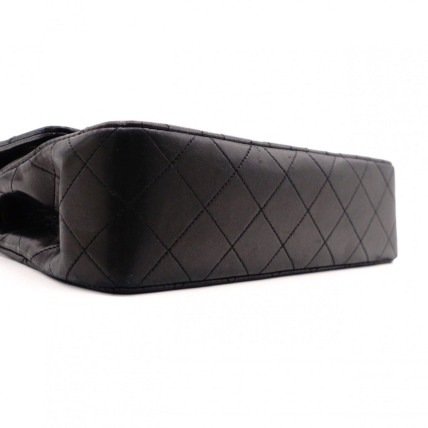 CHANEL W Flap Matelassé Lambskin Classic Shoulder Bag, Leather, Black, Gold Hardware, Crossbody