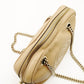 GUCCI Soho Chain Shoulder Bag Beige Crossbody Leather GG Logo Gold Hardware