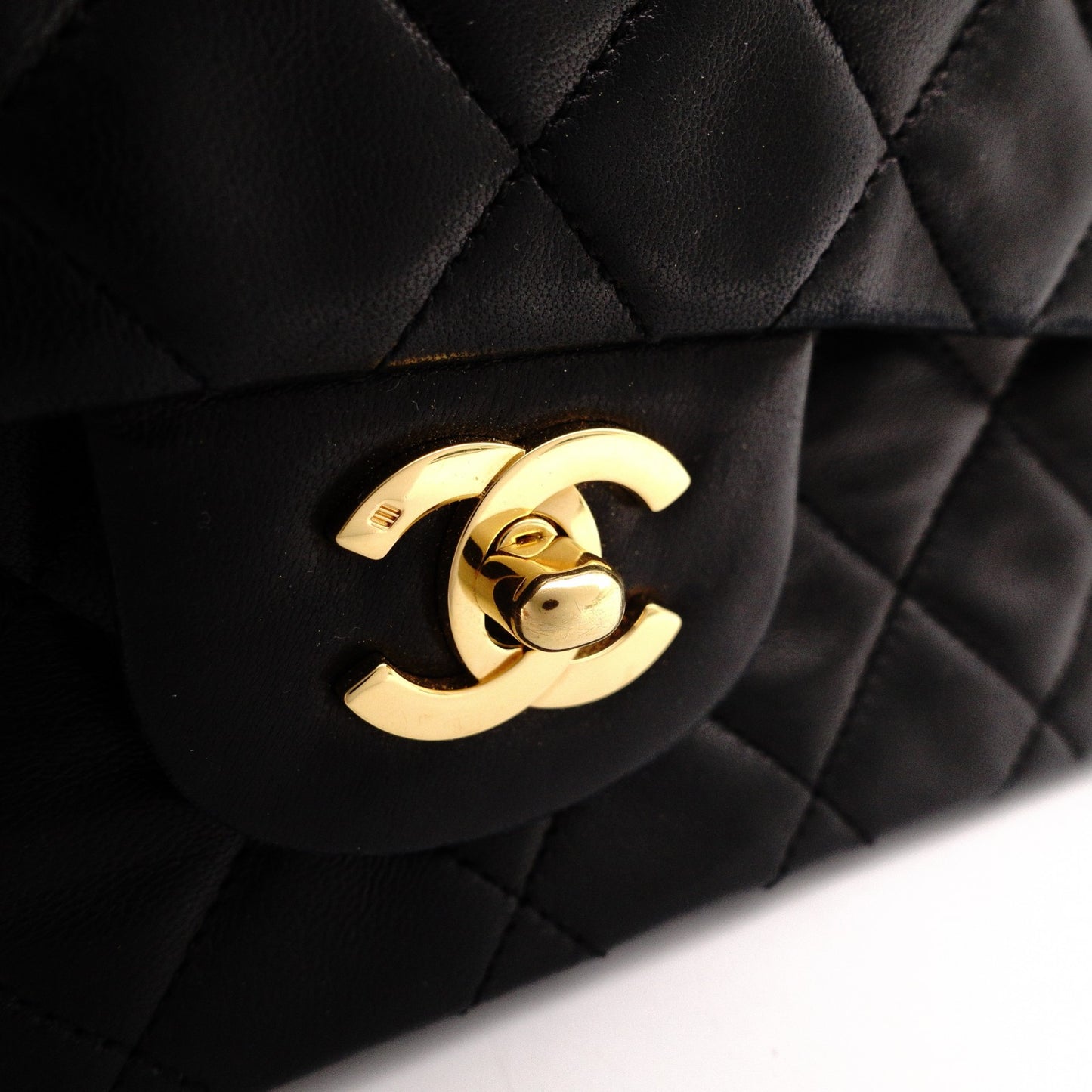 CHANEL W Flap Matelassé Lambskin Classic Shoulder Bag, Leather, Black, Gold Hardware, Crossbody