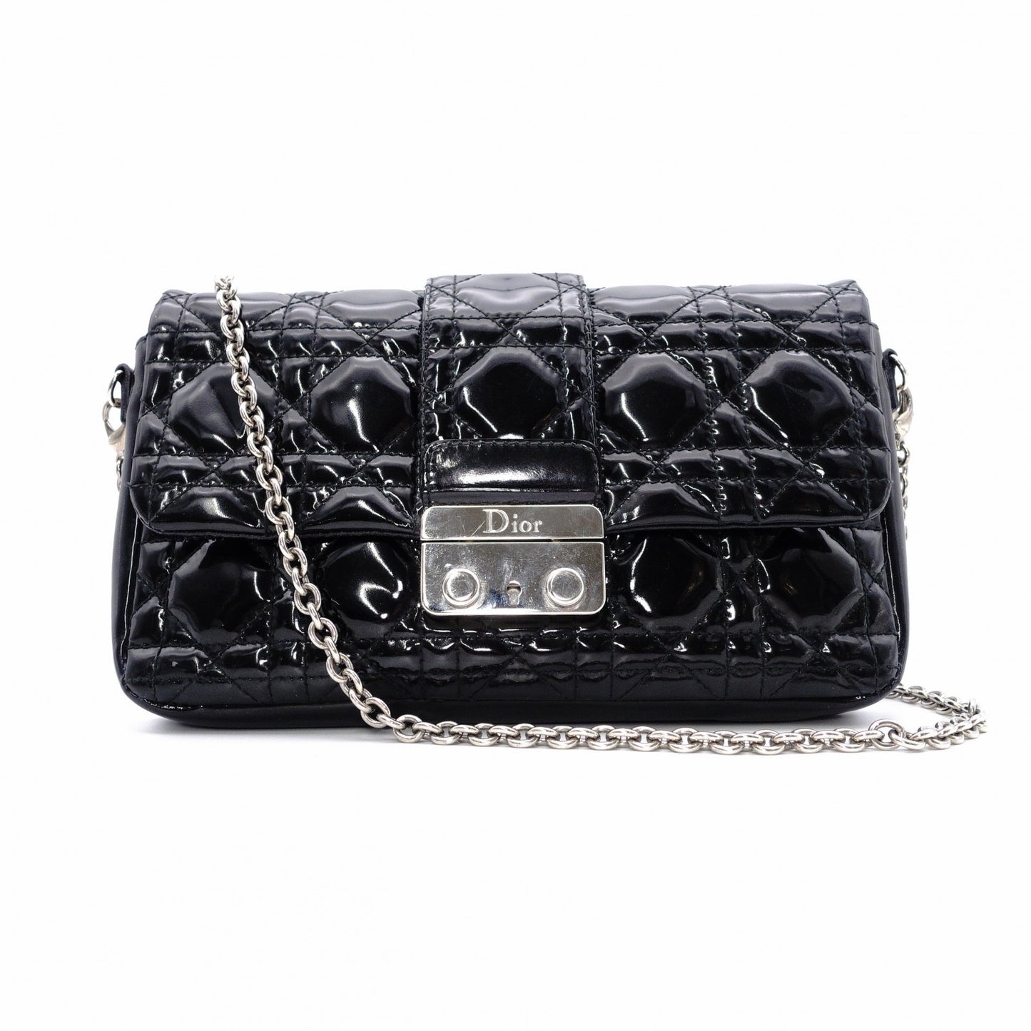 Christian Dior Lady Dior New Lock Wallet Chain Black