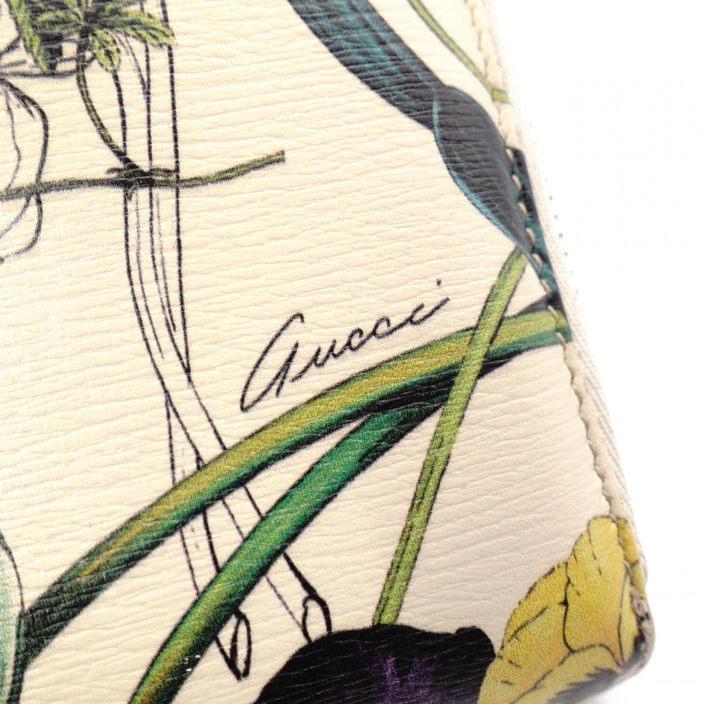 GUCCI Flora Long Wallet, Leather, Beige