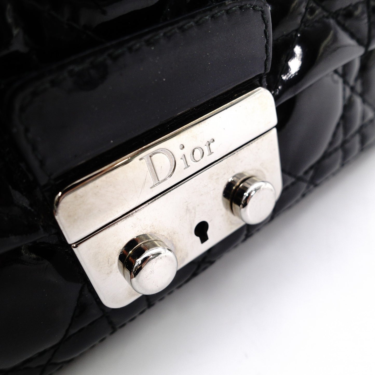 Christian Dior Lady Dior New Lock Wallet Chain Black