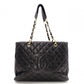 CHANEL GST Matelassé Caviar Skin Shoulder Bag, Tote Bag, Leather, Black, Gold Hardware