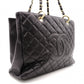 CHANEL GST Matelassé Caviar Skin Shoulder Bag, Tote Bag, Leather, Black, Gold Hardware