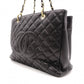 CHANEL GST Matelassé Caviar Skin Shoulder Bag, Tote Bag, Leather, Black, Gold Hardware