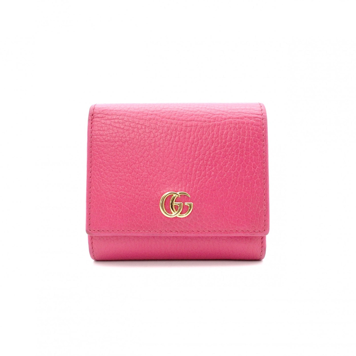 GUCCI GG Marmont Bifold Wallet, Leather, Pink, Gold Hardware