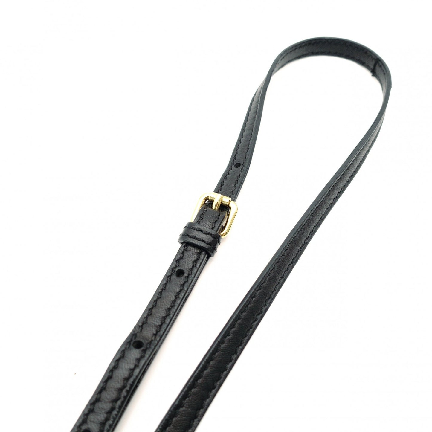 FENDI Mini Peekaboo Handbag Black Leather 2-Way Crossbody Black Gold Hardware 7-10-1013