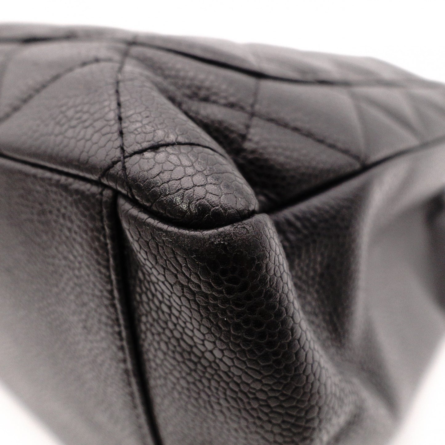 CHANEL GST Matelassé Caviar Skin Shoulder Bag, Tote Bag, Leather, Black, Gold Hardware