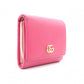GUCCI GG Marmont Bifold Wallet, Leather, Pink, Gold Hardware