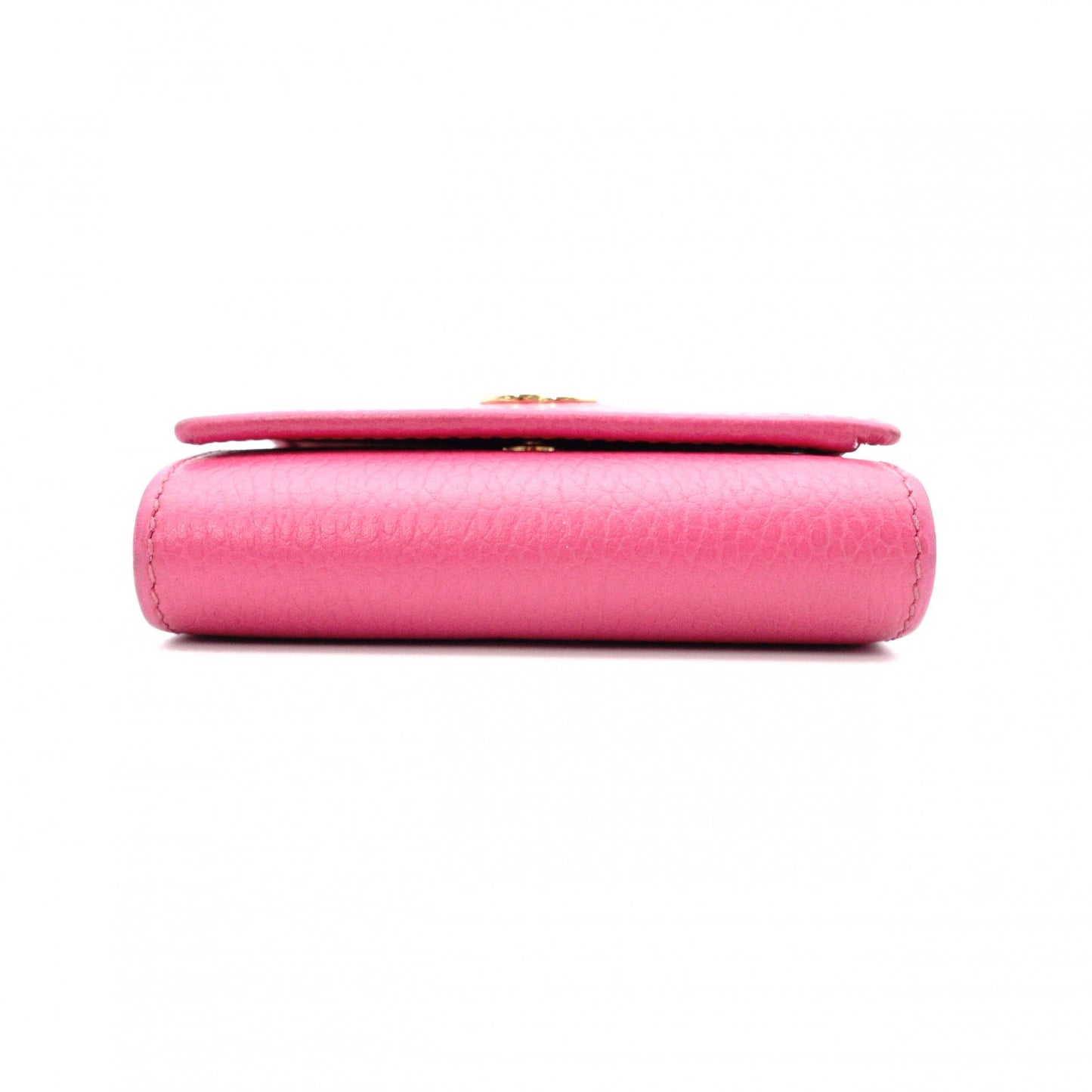 GUCCI GG Marmont Bifold Wallet, Leather, Pink, Gold Hardware