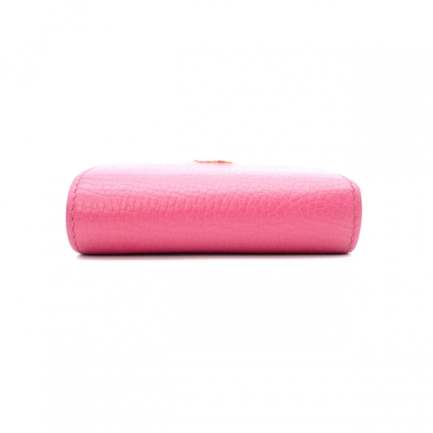 GUCCI GG Marmont Bifold Wallet, Leather, Pink, Gold Hardware