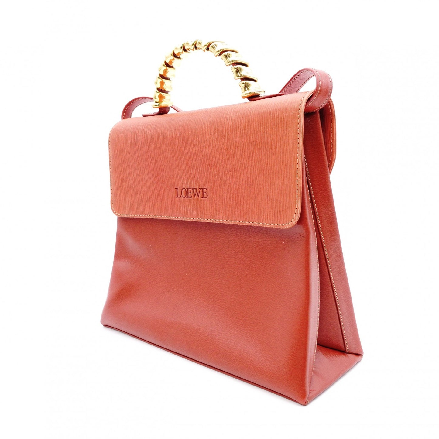 LOEWE Velasquez Handbag Leather Orange 2-Way