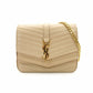 Saint Laurent Surpis V-Stitch Chain Shoulder Bag Beige Leather Gold Hardware YSL Crossbody 7-11-197