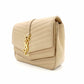 Saint Laurent Surpis V-Stitch Chain Shoulder Bag Beige Leather Gold Hardware YSL Crossbody 7-11-197