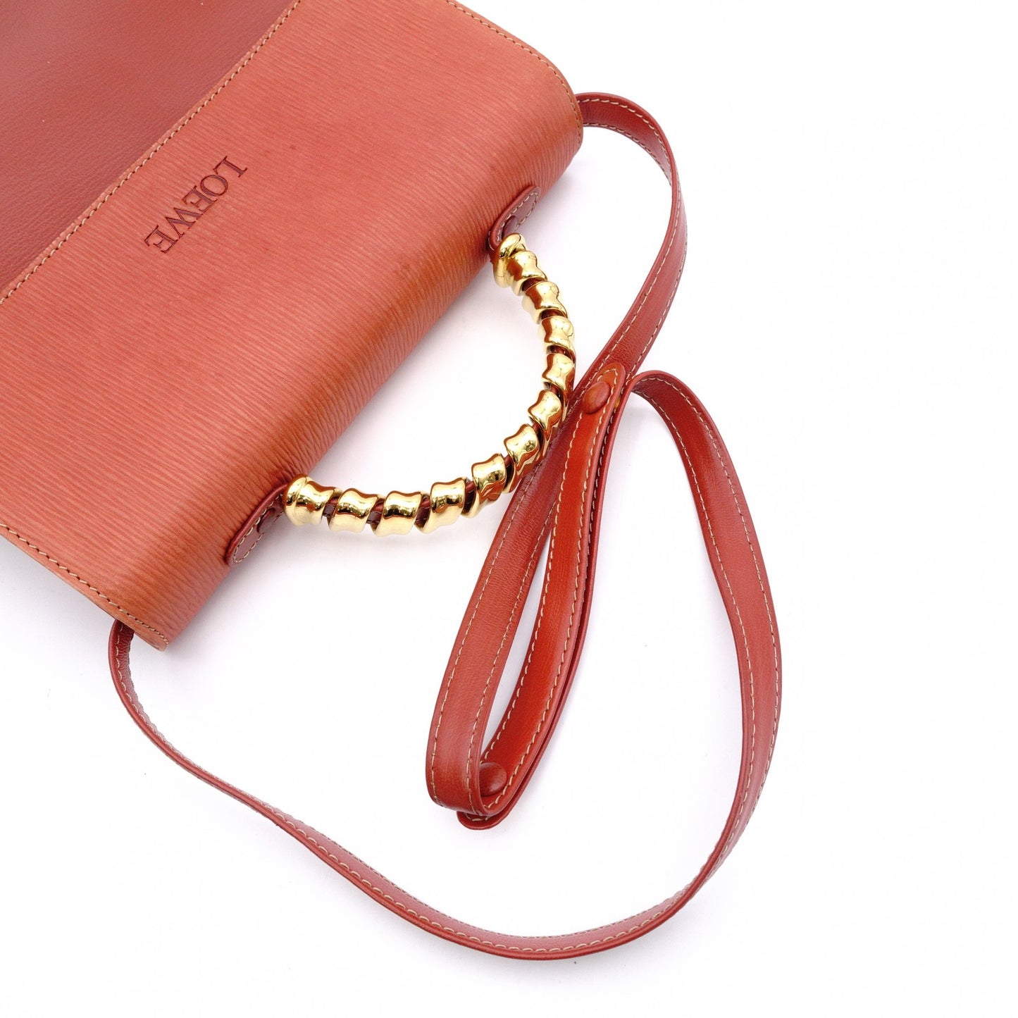 LOEWE Velasquez Handbag Leather Orange 2-Way