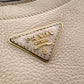 PRADA Vittello Dino Handbag, 2-Way, Leather, Beige, Women's
