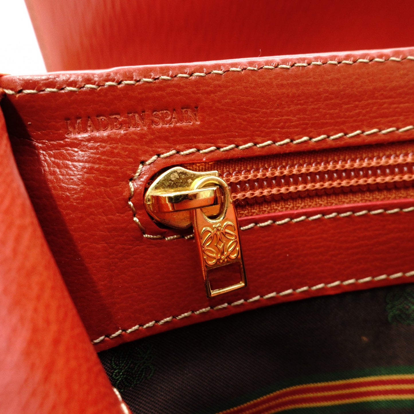 LOEWE Velasquez Handbag Leather Orange 2-Way