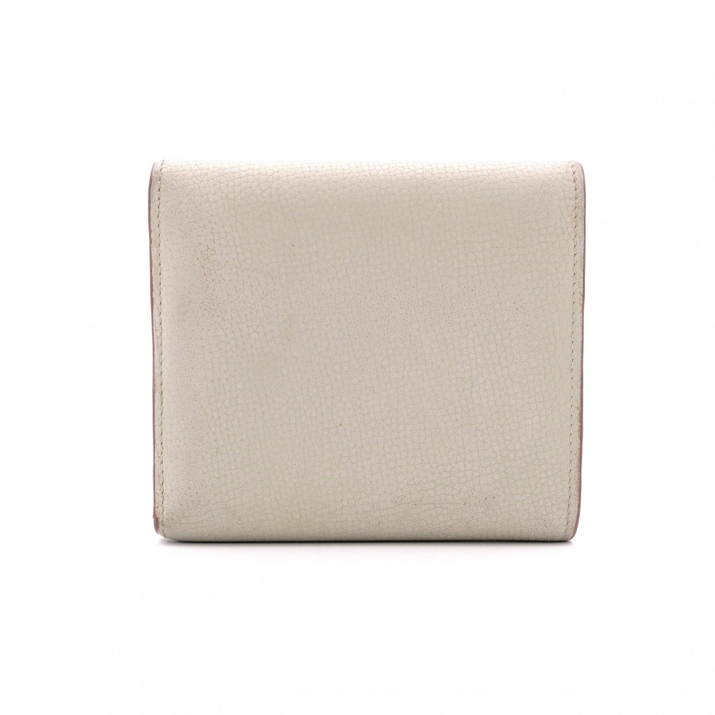 LOEWE Anagram Tri-fold Wallet, Leather, Beige, with Silver Hardware