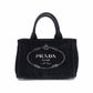 PRADA Canapa Mini Handbag Canvas Black 2-Way