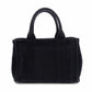 PRADA Canapa Mini Handbag Canvas Black 2-Way