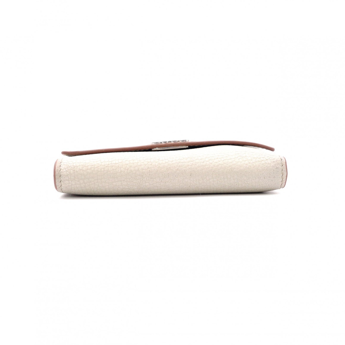 LOEWE Anagram Tri-fold Wallet, Leather, Beige, with Silver Hardware