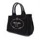 PRADA Canapa Mini Handbag Canvas Black 2-Way
