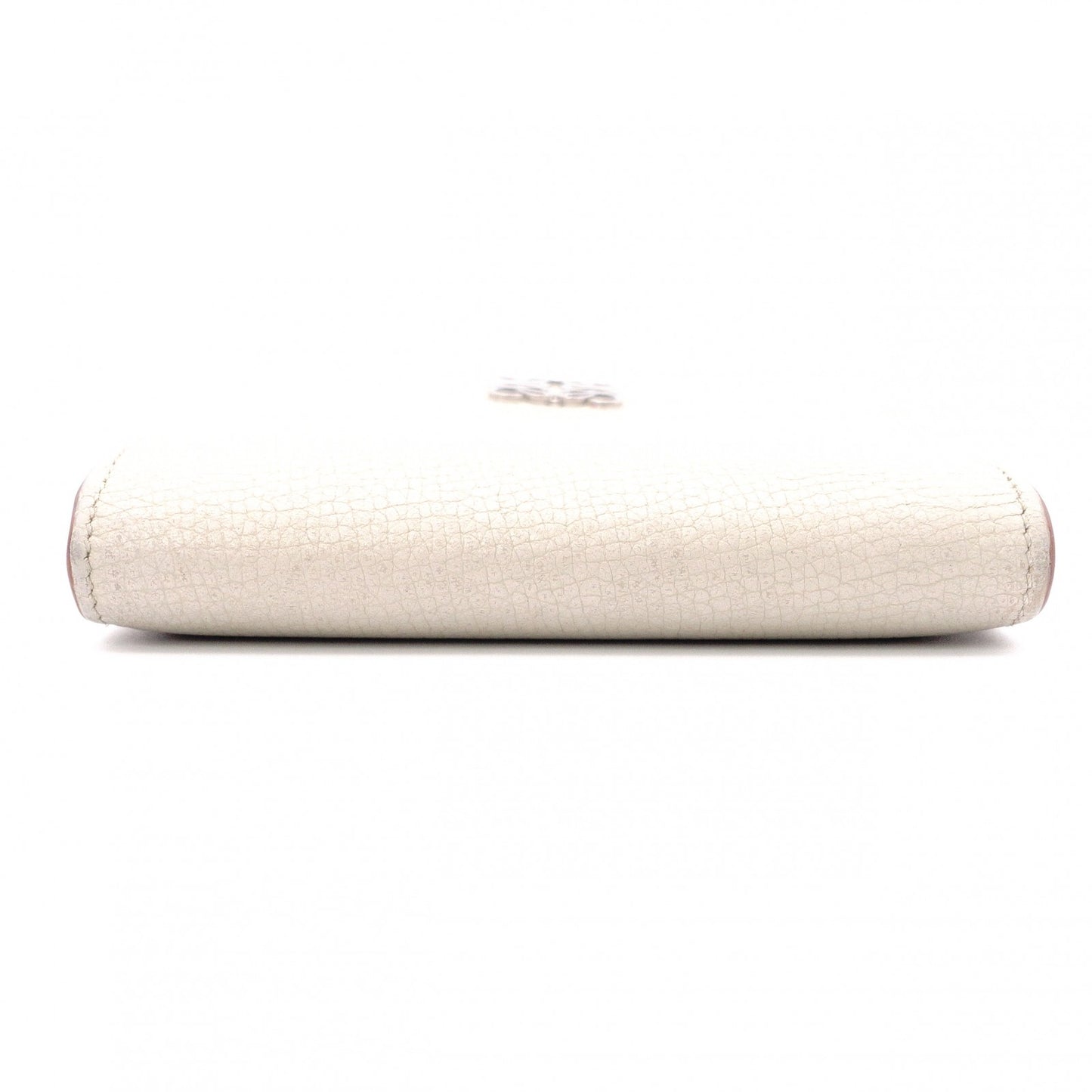 LOEWE Anagram Tri-fold Wallet, Leather, Beige, with Silver Hardware