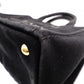 PRADA Canapa Mini Handbag Canvas Black 2-Way