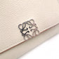 LOEWE Anagram Tri-fold Wallet, Leather, Beige, with Silver Hardware