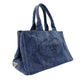 PRADA Canapa Medium Denim Blue Canvas Handbag with Logo 7-7-246
