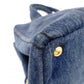 PRADA Canapa Medium Denim Blue Canvas Handbag with Logo 7-7-246
