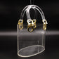 Salvatore Ferragamo Ganchini Clear Acrylic Bucket Bag Handbag Women