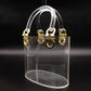 Salvatore Ferragamo Ganchini Clear Acrylic Bucket Bag Handbag Women