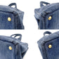 PRADA Canapa Medium Denim Blue Canvas Handbag with Logo 7-7-246