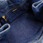 PRADA Canapa Medium Denim Blue Canvas Handbag with Logo 7-7-246