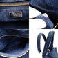 PRADA Canapa Medium Denim Blue Canvas Handbag with Logo 7-7-246