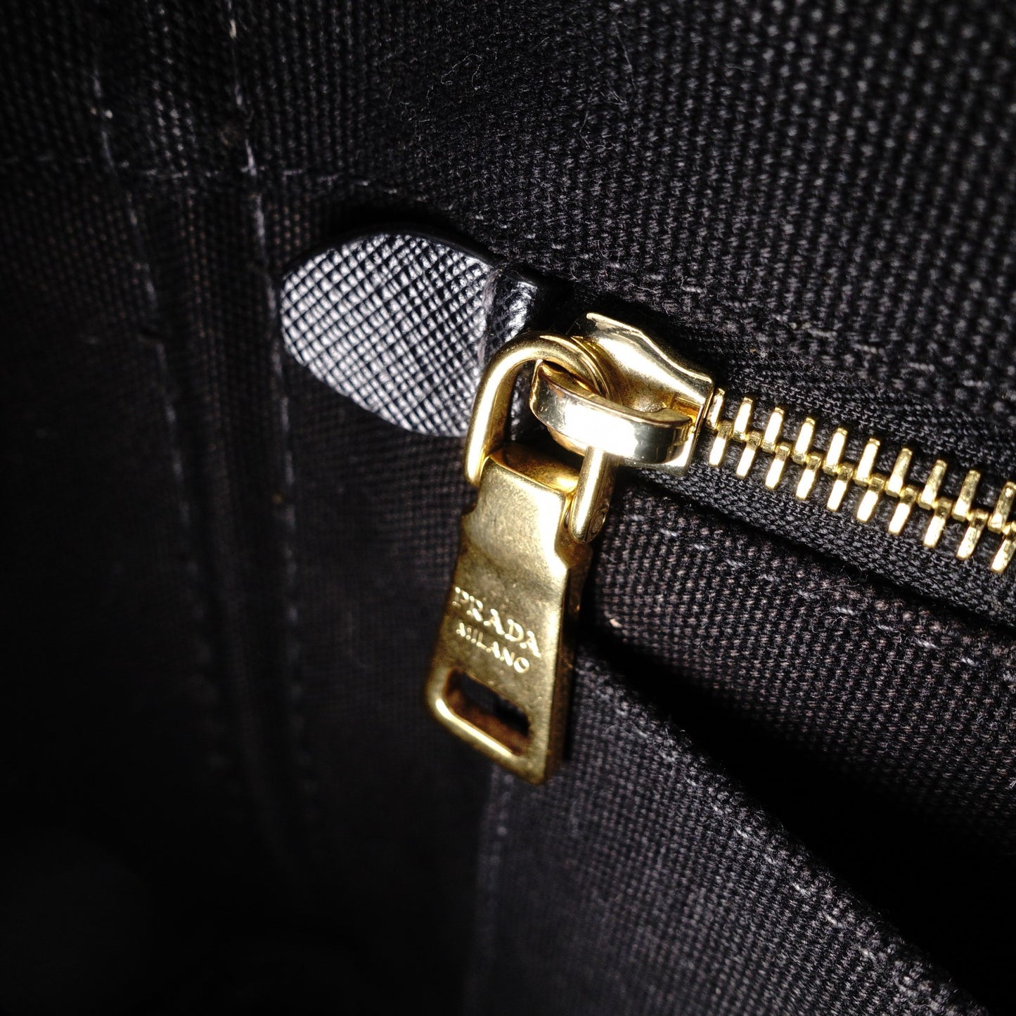 PRADA Canapa Mini Handbag Canvas Black 2-Way