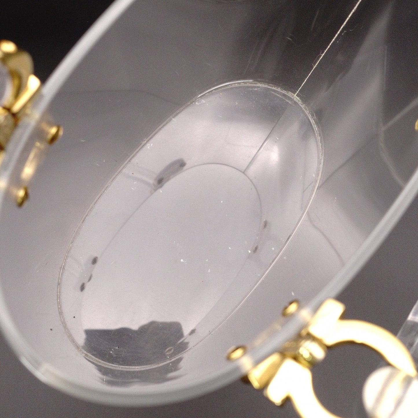 Salvatore Ferragamo Ganchini Clear Acrylic Bucket Bag Handbag Women