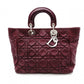 Christian Dior Cannage 32 Handbag Leather Bordeaux