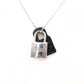 HERMES O'Kelly Necklace, Metal and Leather, Silver, D Stamp