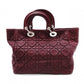 Christian Dior Cannage 32 Handbag Leather Bordeaux